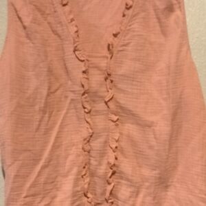 Liz Claiborne Peach Ruffled Tank Top